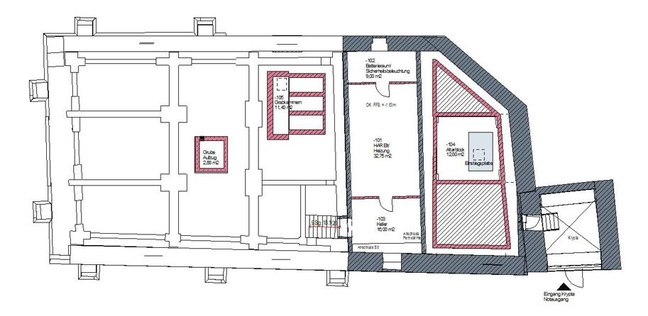Projektskizze Untergeschoss
